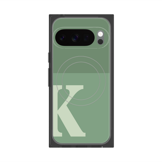 Premium Square Case with Pixelsnap［ Original - initial two tone - K green ］