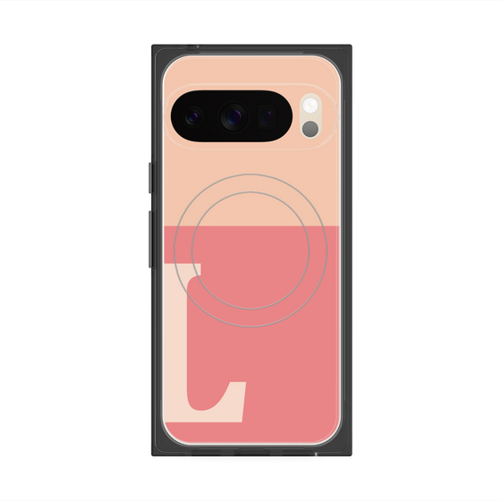 Premium Square Case with Pixelsnap［ Original - initial two tone - L pink ］