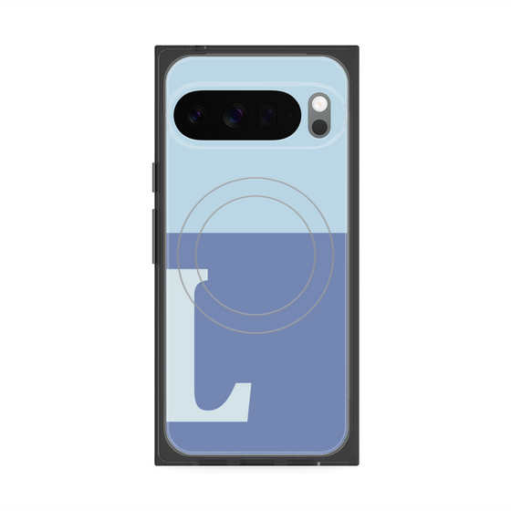 Premium Square Case with Pixelsnap［ Original - initial two tone - L blue ］
