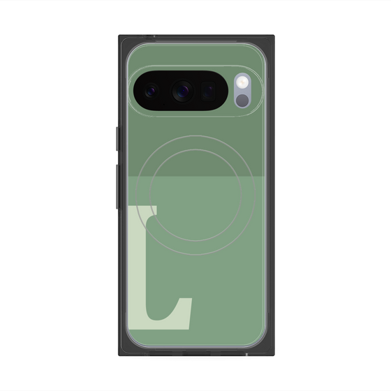 Premium Square Case with Pixelsnap［ Original - initial two tone - L green ］