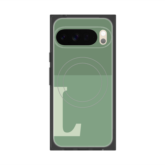 Premium Square Case with Pixelsnap［ Original - initial two tone - L green ］