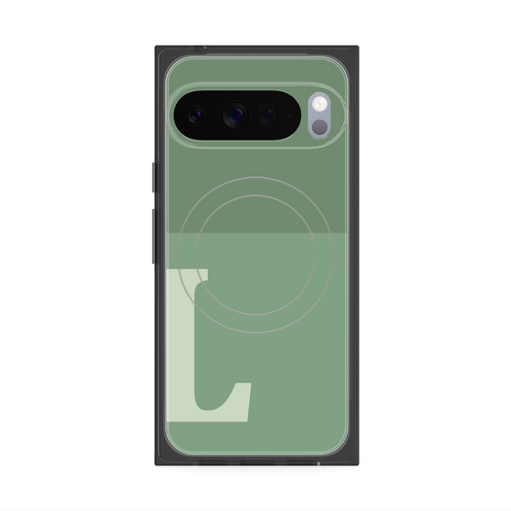 Premium Square Case with Pixelsnap［ Original - initial two tone - L green ］