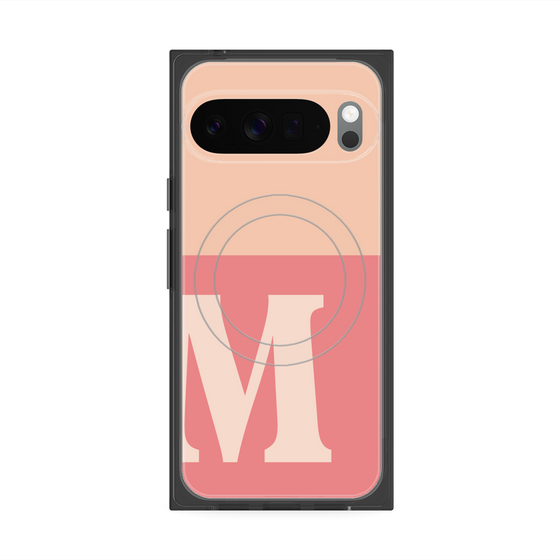 Premium Square Case with Pixelsnap［ Original - initial two tone - M pink ］