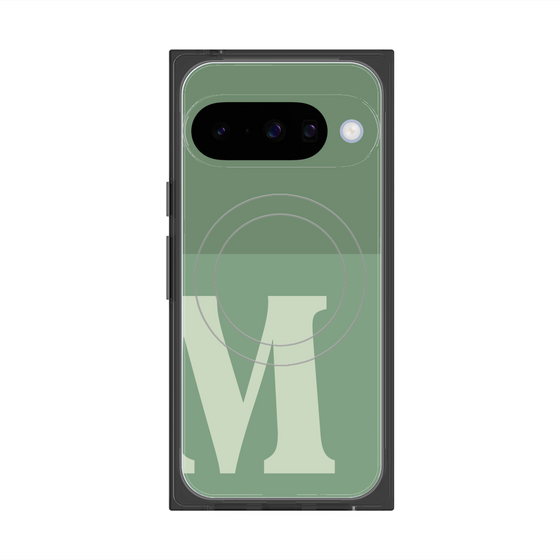 Premium Square Case with Pixelsnap［ Original - initial two tone - M green ］