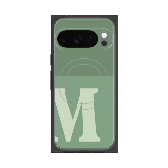 Premium Square Case with Pixelsnap［ Original - initial two tone - M green ］