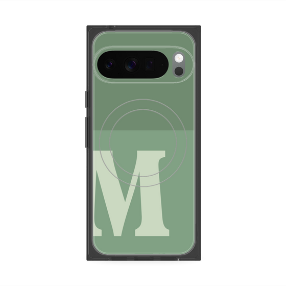 Premium Square Case with Pixelsnap［ Original - initial two tone - M green ］