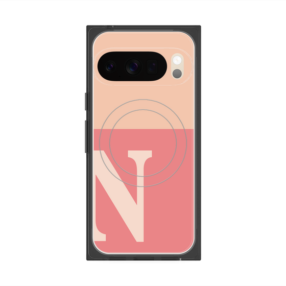 Premium Square Case with Pixelsnap［ Original - initial two tone - N pink ］