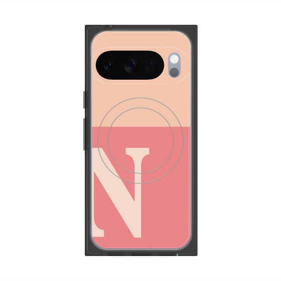 Premium Square Case with Pixelsnap［ Original - initial two tone - N pink ］