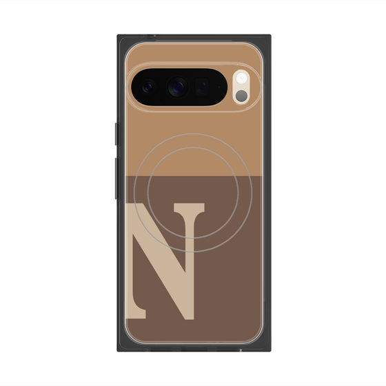 Premium Square Case with Pixelsnap［ Original - initial two tone - N brown ］