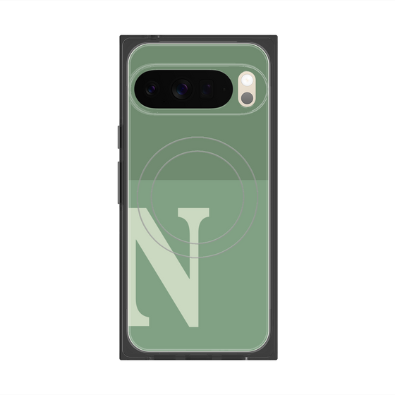 Premium Square Case with Pixelsnap［ Original - initial two tone - N green ］