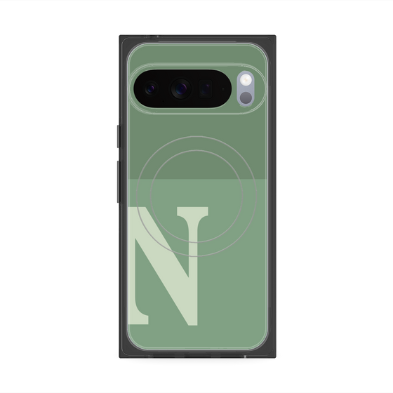 Premium Square Case with Pixelsnap［ Original - initial two tone - N green ］