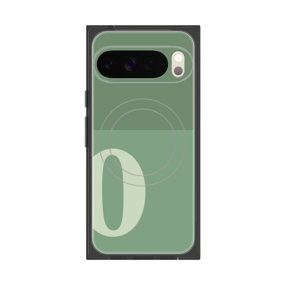 Premium Square Case with Pixelsnap［ Original - initial two tone - O green ］