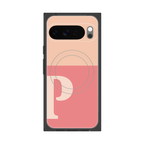 Premium Square Case with Pixelsnap［ Original - initial two tone - P pink ］