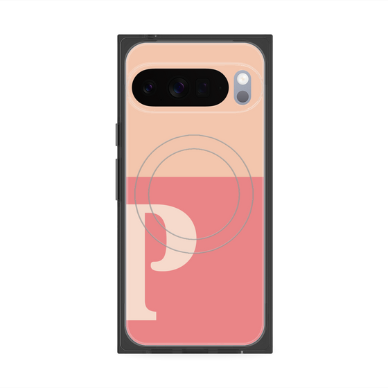 Premium Square Case with Pixelsnap［ Original - initial two tone - P pink ］