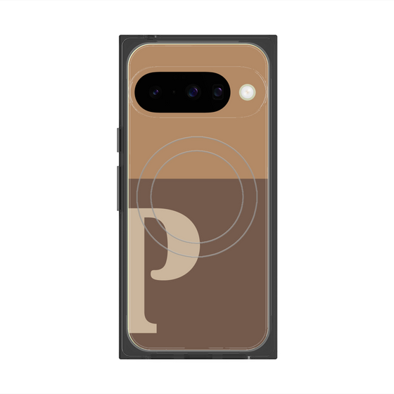 Premium Square Case with Pixelsnap［ Original - initial two tone - P brown ］