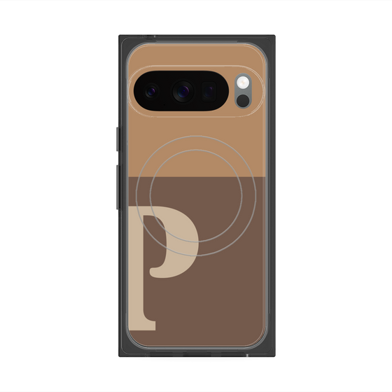Premium Square Case with Pixelsnap［ Original - initial two tone - P brown ］