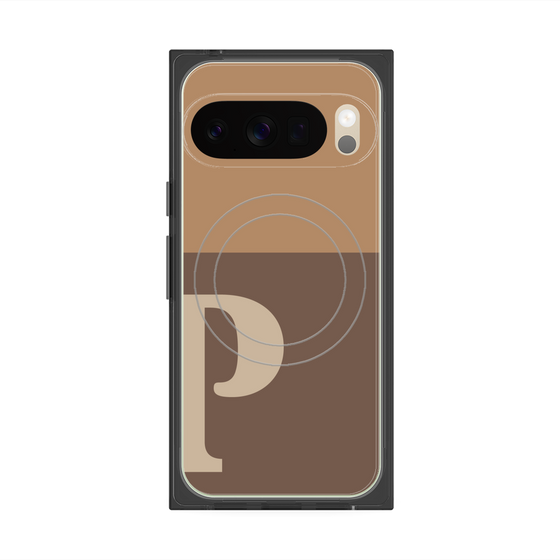 Premium Square Case with Pixelsnap［ Original - initial two tone - P brown ］