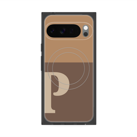 Premium Square Case with Pixelsnap［ Original - initial two tone - P brown ］