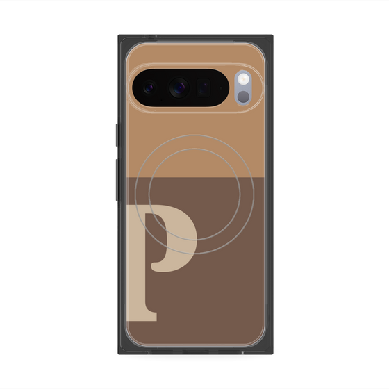 Premium Square Case with Pixelsnap［ Original - initial two tone - P brown ］