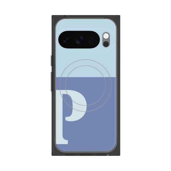 Premium Square Case with Pixelsnap［ Original - initial two tone - P blue ］