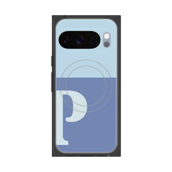 Premium Square Case with Pixelsnap［ Original - initial two tone - P blue ］