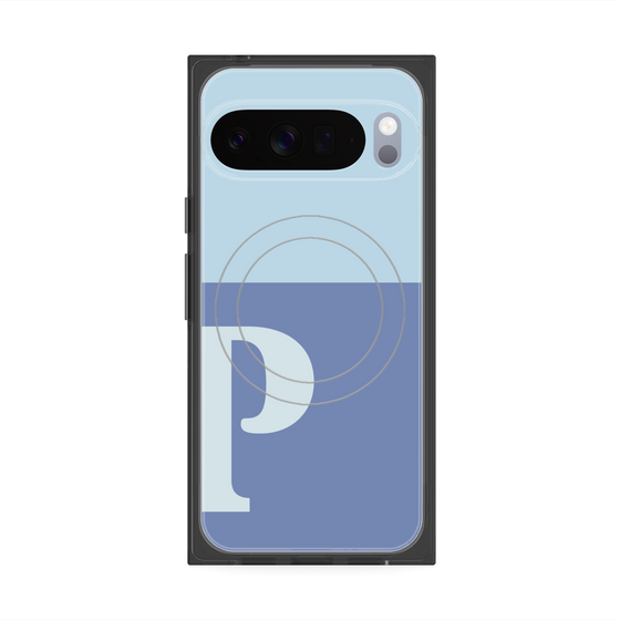 Premium Square Case with Pixelsnap［ Original - initial two tone - P blue ］