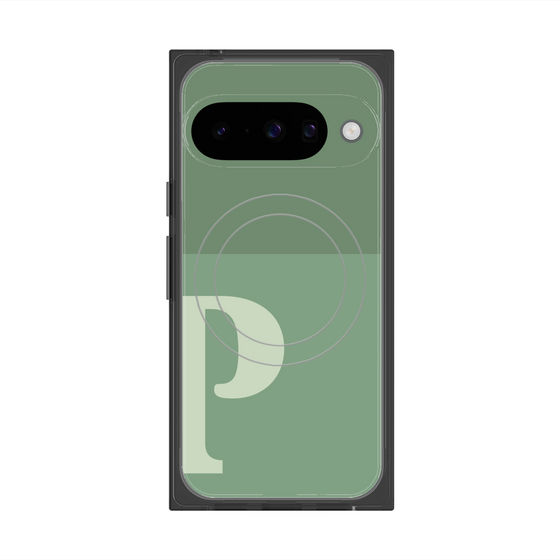 Premium Square Case with Pixelsnap［ Original - initial two tone - P green ］