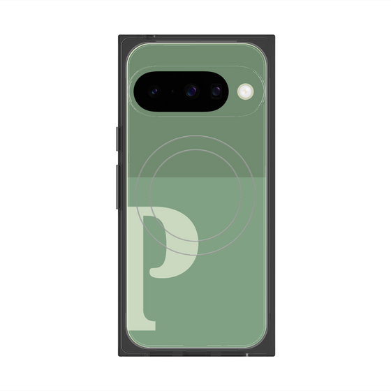 Premium Square Case with Pixelsnap［ Original - initial two tone - P green ］