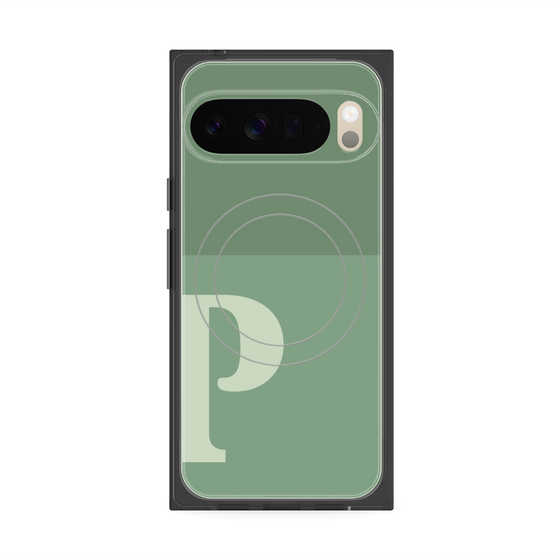 Premium Square Case with Pixelsnap［ Original - initial two tone - P green ］