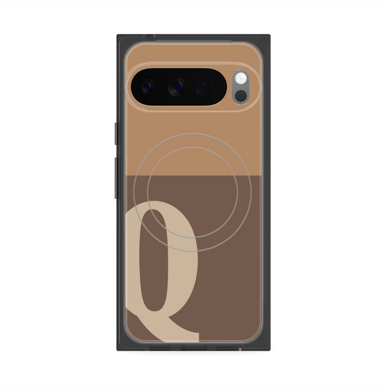 Premium Square Case with Pixelsnap［ Original - initial two tone - Q brown ］