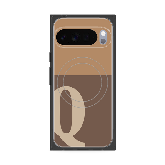 Premium Square Case with Pixelsnap［ Original - initial two tone - Q brown ］