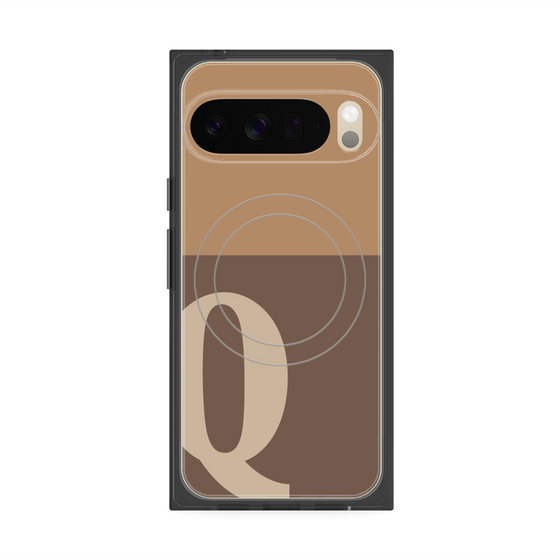 Premium Square Case with Pixelsnap［ Original - initial two tone - Q brown ］