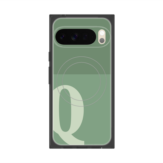 Premium Square Case with Pixelsnap［ Original - initial two tone - Q green ］