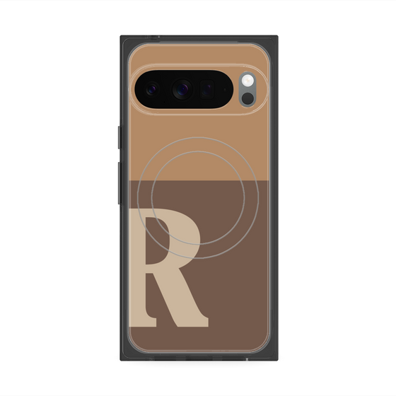 Premium Square Case with Pixelsnap［ Original - initial two tone - R brown ］