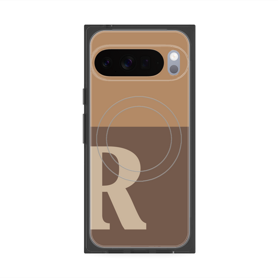 Premium Square Case with Pixelsnap［ Original - initial two tone - R brown ］