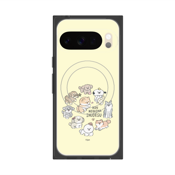 Premium Square Case with Pixelsnap［ Hello, It's Dog - All Together - Beige ］
