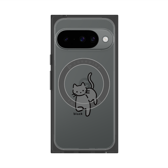 Premium Square Case with Pixelsnap［ Original - CASEPLAY Cat - black ］