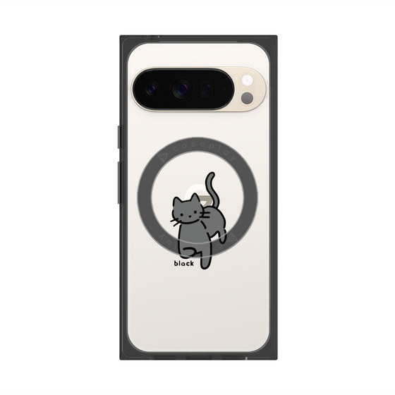 Premium Square Case with Pixelsnap［ Original - CASEPLAY Cat - black ］