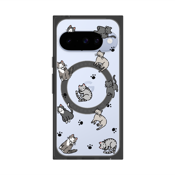 Premium Square Case with Pixelsnap［ Original - CASEPLAY Cat All-over Pattern - color ］