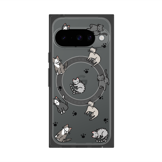 Premium Square Case with Pixelsnap［ Original - CASEPLAY Cat All-over Pattern - color ］