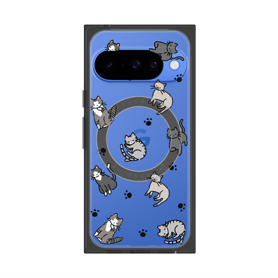 Premium Square Case with Pixelsnap［ Original - CASEPLAY Cat All-over Pattern - color ］