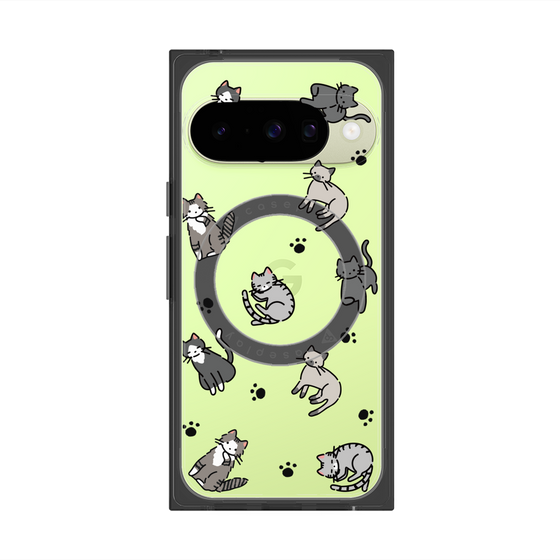 Premium Square Case with Pixelsnap［ Original - CASEPLAY Cat All-over Pattern - color ］