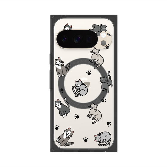 Premium Square Case with Pixelsnap［ Original - CASEPLAY Cat All-over Pattern - color ］
