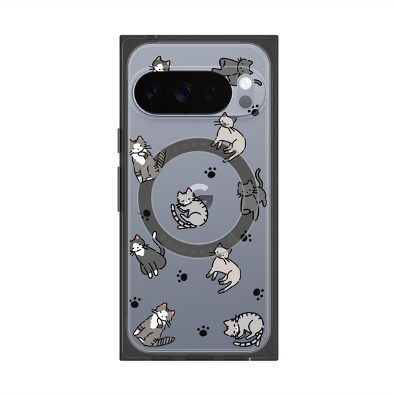 Premium Square Case with Pixelsnap［ Original - CASEPLAY Cat All-over Pattern - color ］