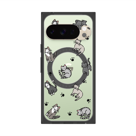 Premium Square Case with Pixelsnap［ Original - CASEPLAY Cat All-over Pattern - color ］
