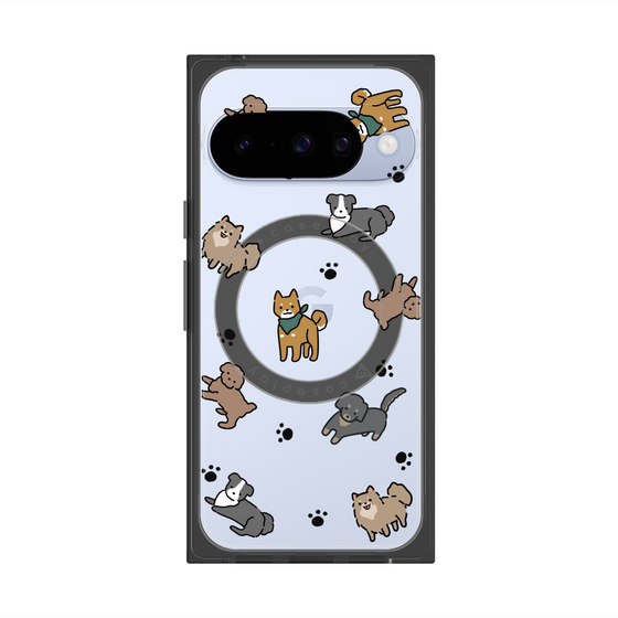 Premium Square Case with Pixelsnap［ Original - CASEPLAY Dog All-over Pattern - color ］