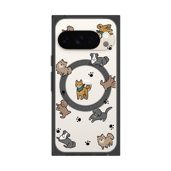 Premium Square Case with Pixelsnap［ Original - CASEPLAY Dog All-over Pattern - color ］