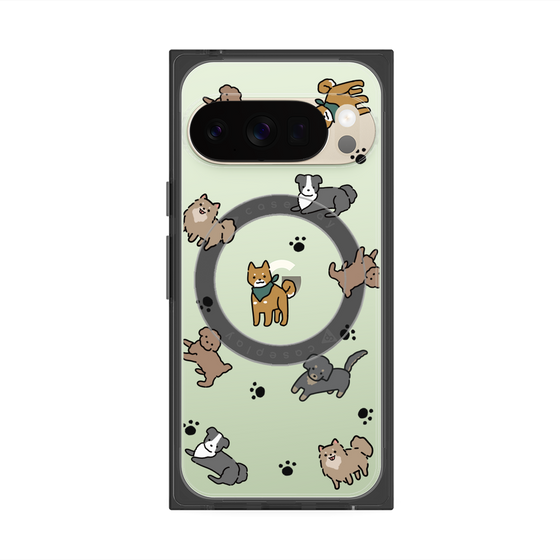 Premium Square Case with Pixelsnap［ Original - CASEPLAY Dog All-over Pattern - color ］