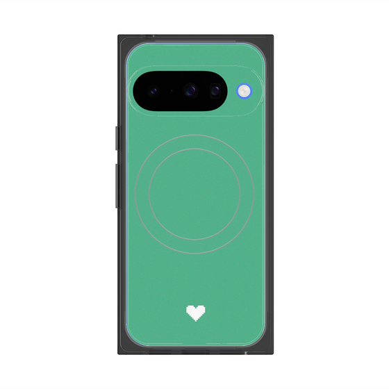 Premium Square Case with Pixelsnap［ Original - Favorite Color Heart - Green ］