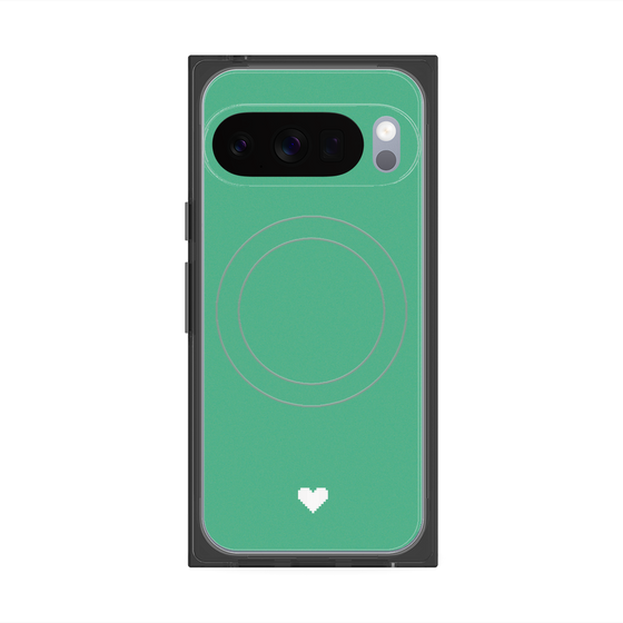 Premium Square Case with Pixelsnap［ Original - Favorite Color Heart - Green ］